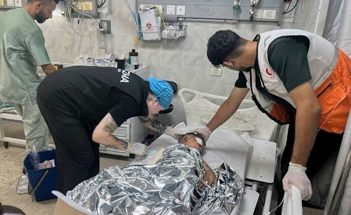 An American nurse in Gaza City films a hospital's collapse as Israeli forces surround it