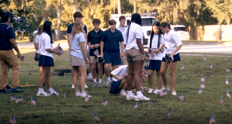 Beaufort Academy honors 9/11 with 3,000 flag tribute