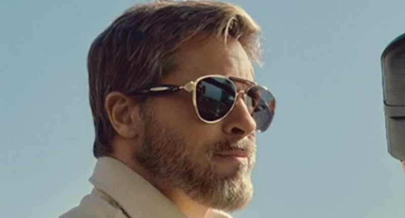 Brad Pitt, 61, sports a fluffy beard as he gives a nod to girlfriend Ines de Ramon, 32, during new commercial