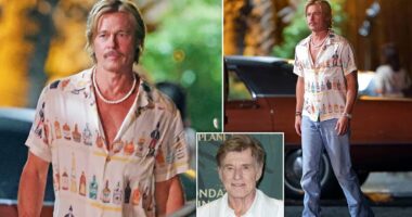 Brad Pitt looks exhausted during night shoots for Cliff Booth movie...