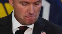 Utah Gov. Spencer Cox pauses as he speaks at a news conference, Friday, Sept. 12, 2025, in Orem, Utah. (AP Photo/Lindsay Wasson)
