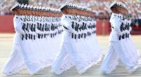 Soldiers march during a military parade marking the 80th anniversary of victory over Japan and the end of World War II in Tiananmen Square.