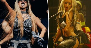 Christina Aguilera gets ‘Dirrty’ again, reviving her iconic chaps two decades on