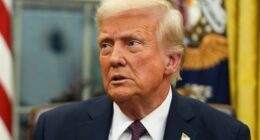 President Donald Trump signs executive orders in the Oval Office of the White House, Jan. 20, 2025, in Washington.