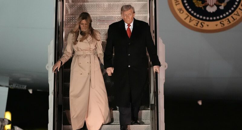 Donald Trump lands in Britain! US President and First Lady Melania arrive in the UK for state visit - as he vows to 'go easy' on Starmer and shares his excitement to see his 'friend' King Charles