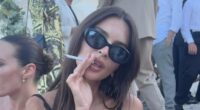 Emily Ratajkowski Goes 'Skinny Dipping' and Wears Slinky Black Dress
