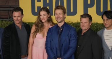 Football, family, humor, heart: Hulu's 'Chad Powers' has Glen Powell in sports spotlight at premiere at Pasadena's Rose Bowl