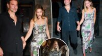 Gigi Hadid holds hands with Bradley Cooper as they celebrate her Vogue cover in NYC