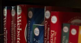 Dictionaries are displayed for sale at Powell's Books on Thursday, Sept. 18, 2025, in Portland, Ore. (AP Photo/Jenny Kane)