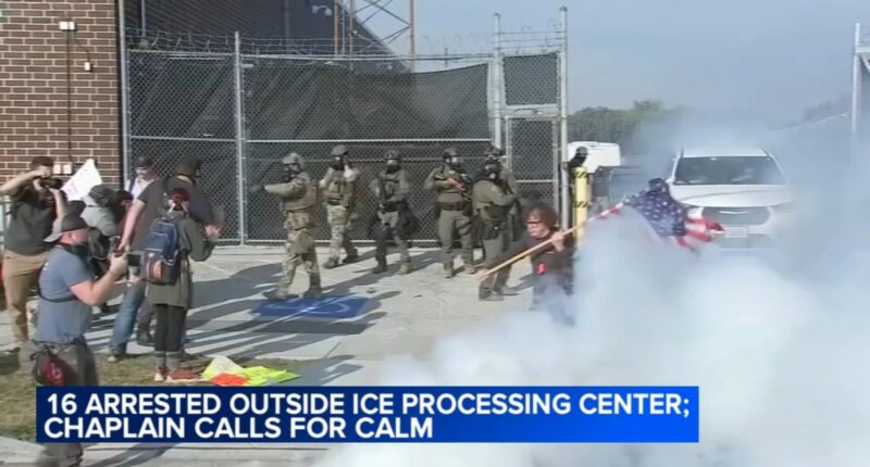 ICE Chicago Operation Midway Blitz: Chaplain calls for calm outside Broadview ICE facility amid protests