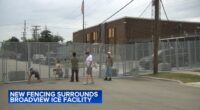 ICE Chicago Operation Midway Blitz: Fencing put up outside Broadview ICE facility after protests