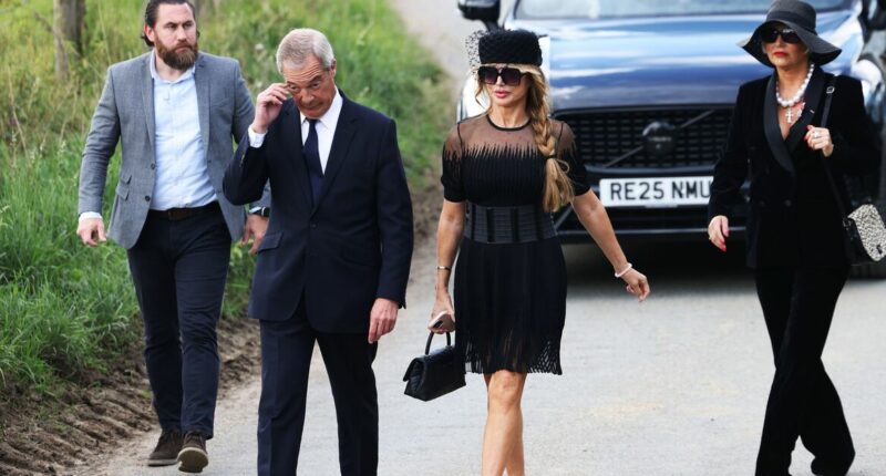 James Whale's funeral - Nigel Farage and Eamonn Holmes pay respects with family