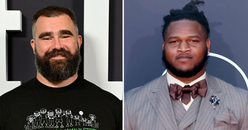Jason Kelce Has Risque Reaction to NFL Star Jalen Carter’s Spitting Act