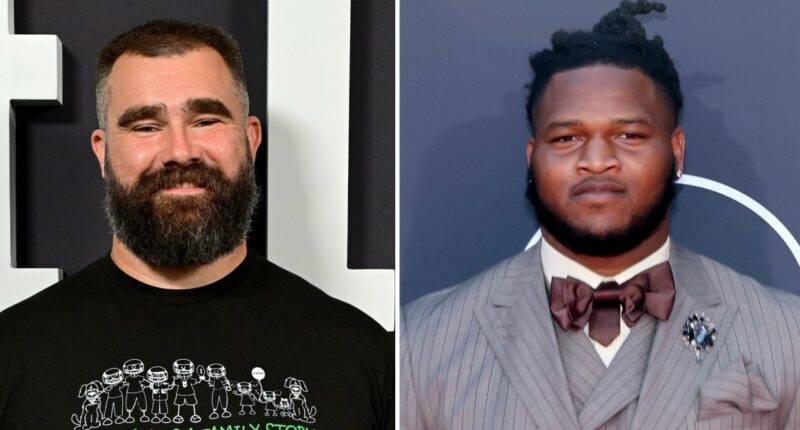 Jason Kelce Has Risque Reaction to NFL Star Jalen Carter’s Spitting Act