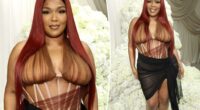Lizzo flaunts major weight loss in racy sheer corset bodysuit at NYFW show