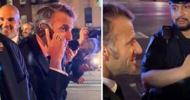 Macron called the US president when he was blocked by his motorcade.