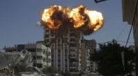 Massive fireball erupts as Israeli missiles strike Gaza high-rises