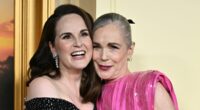Michelle Dockery displays her baby bump at Downton Abbey NYC premiere