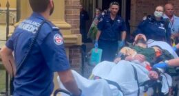 Paul Jason Sultana was rushed out of court on a stretcher tended by paramedics.