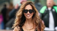 Myleene Klass flaunts her enviable figure in a black fitted unitard