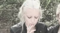 Naomi Watts' daughter,16, puffs on a cigarette in New York