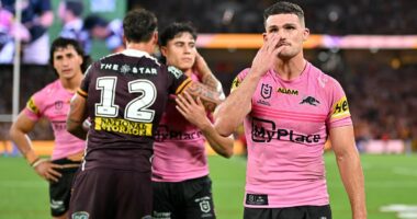 Nathan Cleary could be in hot water over shock act during Broncos defeat - as Penrith star licks his wounds as Panthers' five-peat hopes are extinguished