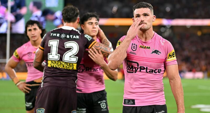 Nathan Cleary could be in hot water over shock act during Broncos defeat - as Penrith star licks his wounds as Panthers' five-peat hopes are extinguished