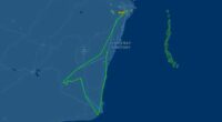 This map shows the plane's flight path before it crashed north of Batemans Bay.