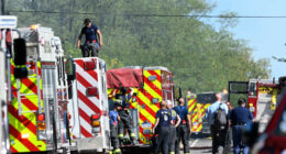 Police remain on scene at burned out Michigan church after shooting and fire leave 4 dead, 8 wounded