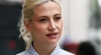 Pregnant Pixie Lott bares her bump in an unbuttoned shirt as she prepares to welcome her second child with husband Oliver Cheshire