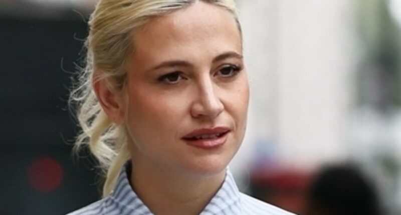 Pregnant Pixie Lott bares her bump in an unbuttoned shirt as she prepares to welcome her second child with husband Oliver Cheshire