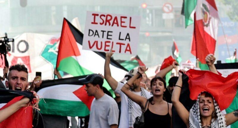 Pro-Palestinian protests disrupt Vuelta cycling race