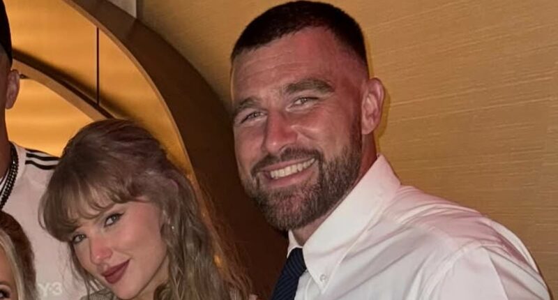 Taylor Swift sizzles in mini skirt as she parties with Travis Kelce
