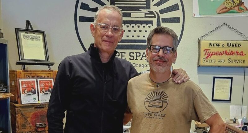 Tom Hanks delivers autographed typewriter to Portland shop
