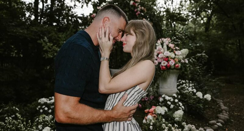 Travis Kelce cracks a cheeky joke about his engagement to Taylor Swift
