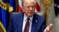 US President Donald Trump during a cabinet meeting at the White House in Washington, DC, US, on Tuesday, Aug. 26, 2025. Trump said he was prepared for a legal fight with Federal Reserve Governor Lisa Cook after he moved to oust her from her post following allegations that she falsified mortgage documents. Photographer: Aaron Schwartz/CNP/Bloomberg