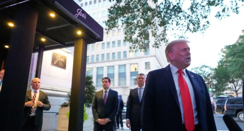 Trump dines at a restaurant near the White House to promote his federal law enforcement surge in DC