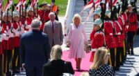 King Charles and Queen Camilla arrive at the Ottawa International Airport in Ottawa, Canada, for a royal visit on Monday, May 26, 2025. (Sean Kilpatrick/The Canadian Press via AP)