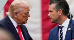 Donald Trump and Pete Hegseth.