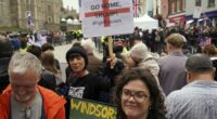 Protesters gather in Windsor