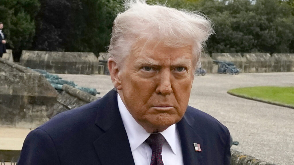 Trump's Grisly Hairline On UK Trip Puts One Of His Worst Bald Patches On Blast