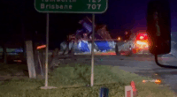 Scene from a car crash in the NSW Hunter Valley on September 6.