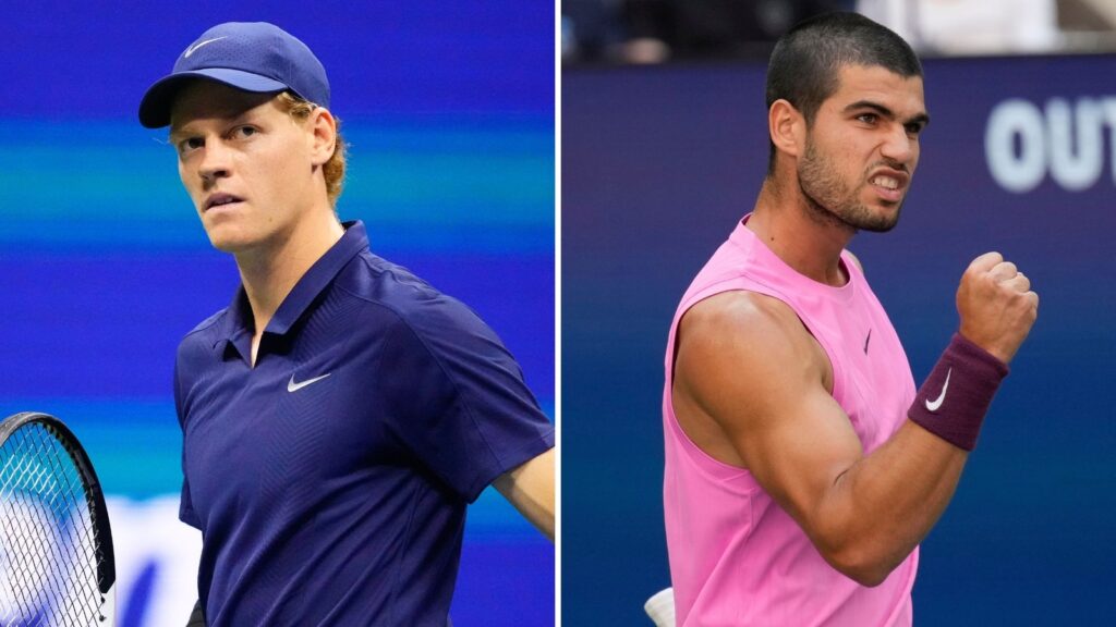 US Open men's final: No. 1 Jannik Sinner of Italy faces No. 2 Carlos Alcaraz of Spain. President Donald Trump is expected