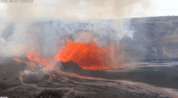 Whirlwinds form during Kilauea's 32nd episode. (Courtesy: USGS)