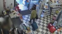 CCTV captured the woman entering and exiting a store within a matter of minutes after allegedly stealing a knife.