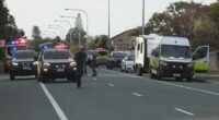 A woman is fighting for life after being hit by an allegedly stolen car on the Gold Coast.