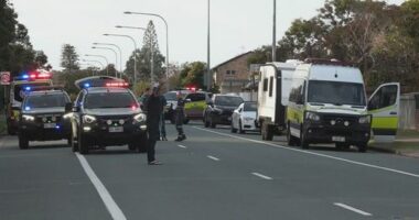 A woman is fighting for life after being hit by an allegedly stolen car on the Gold Coast.