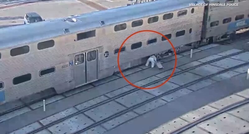 Woman seen crawling under Metra train in Chicago suburb, Hinsdale police release video to share awareness for rail safety week