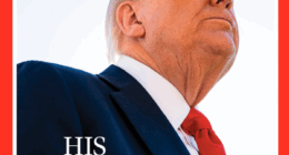 US President D﻿onald Trump on the cover of Time magazine.