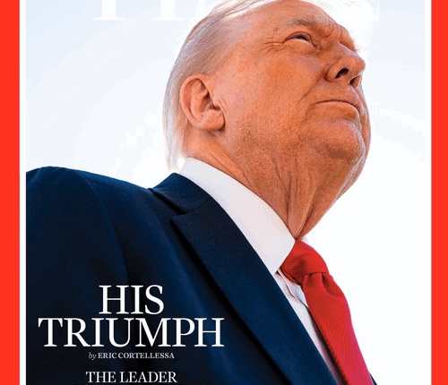 US President D﻿onald Trump on the cover of Time magazine.